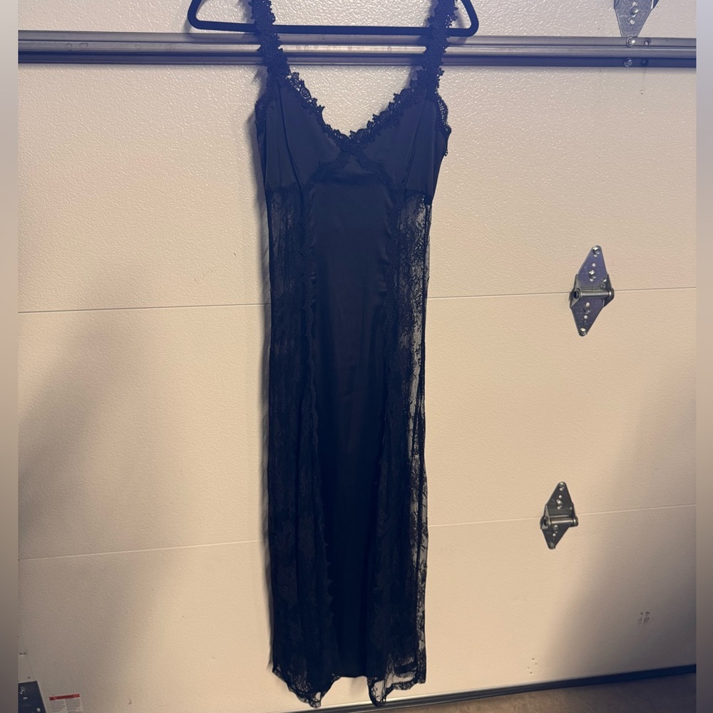 Widows Black Lace and Satin Dress